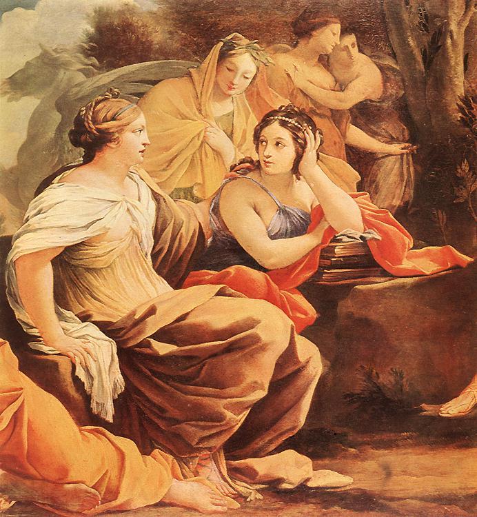 VOUET, Simon Parnassus or Apollo and the Muses (detail) Norge oil painting art